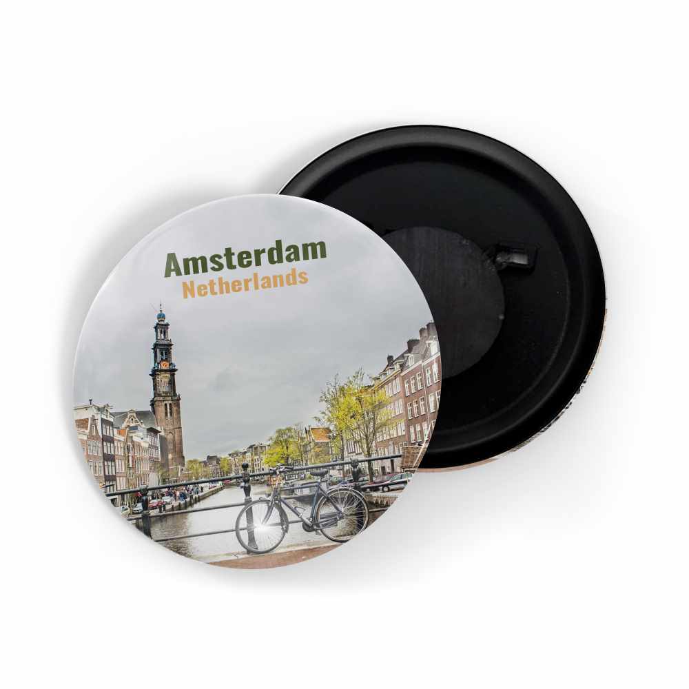 dhcrafts Fridge Magnet Multicolor Famous Tourist Place Amsterdam Netherlands D1 Glossy Finish Design Pack of 1